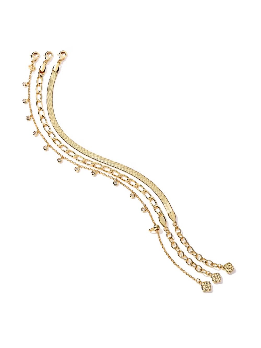 Kendra Scott Gold Layered Chain Bracelet with Dangle Accents - Picture 2 of 2